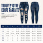 Jean skinny taille haute déchiré pour femme, pantalon en denim stretch délavé