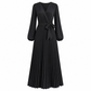 Robe longue élégante pour femme, col V croisé et plissée