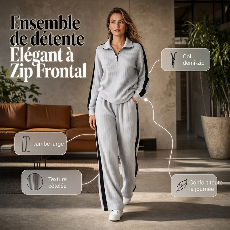Ensemble sweat décontracté et pantalon large pour femme