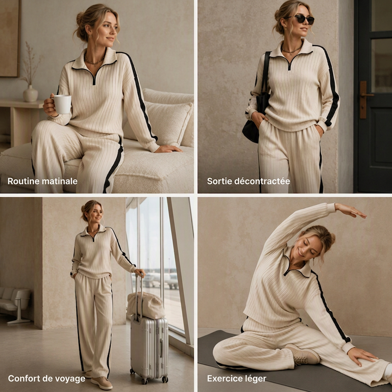 Ensemble sweat décontracté et pantalon large pour femme