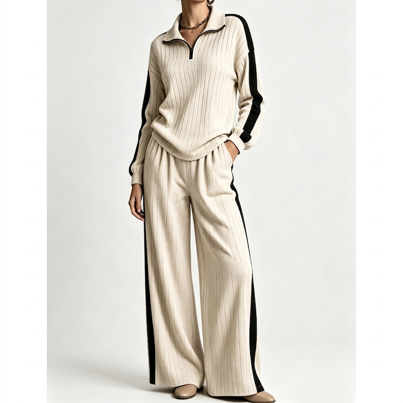 Ensemble sweat décontracté et pantalon large pour femme