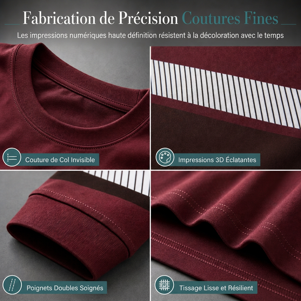 T-shirt décontracté à manches longues pour homme
