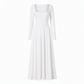 Robe femme A-line à manches longues et col carré
