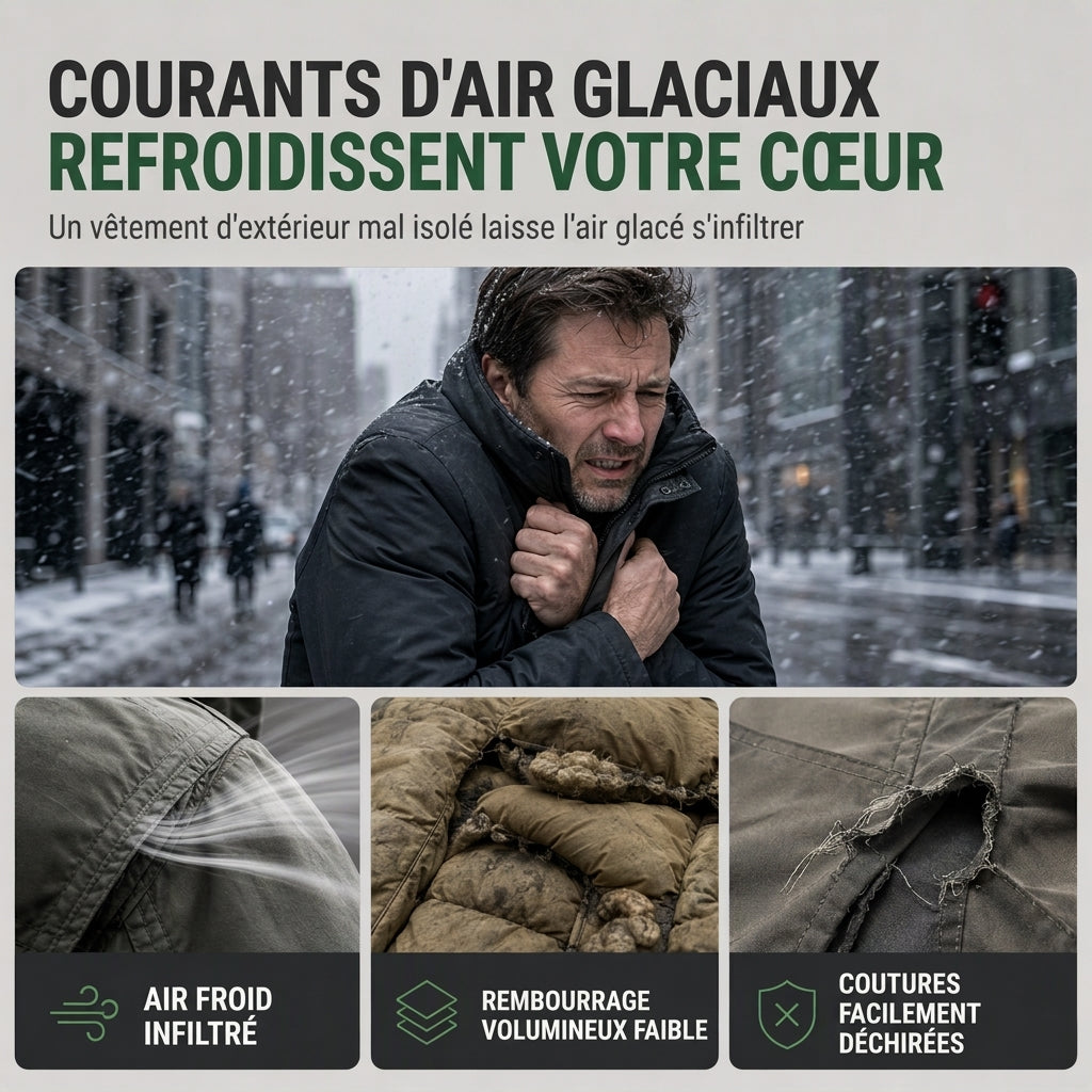 Manteau d'extérieur matelassé mi-long décontracté pour homme, épais et chaud pour l'hiver, disponible en grandes tailles