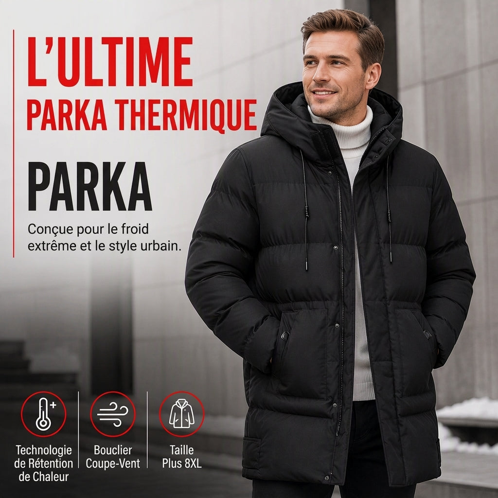 Manteau d'extérieur matelassé mi-long décontracté pour homme, épais et chaud pour l'hiver, disponible en grandes tailles