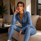 Ensemble de survêtement à capuche zippé et pantalon de sport pour femme