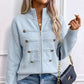 Veste en maille décontractée à double fermeture éclair pour femme