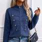 Veste en maille décontractée à double fermeture éclair pour femme