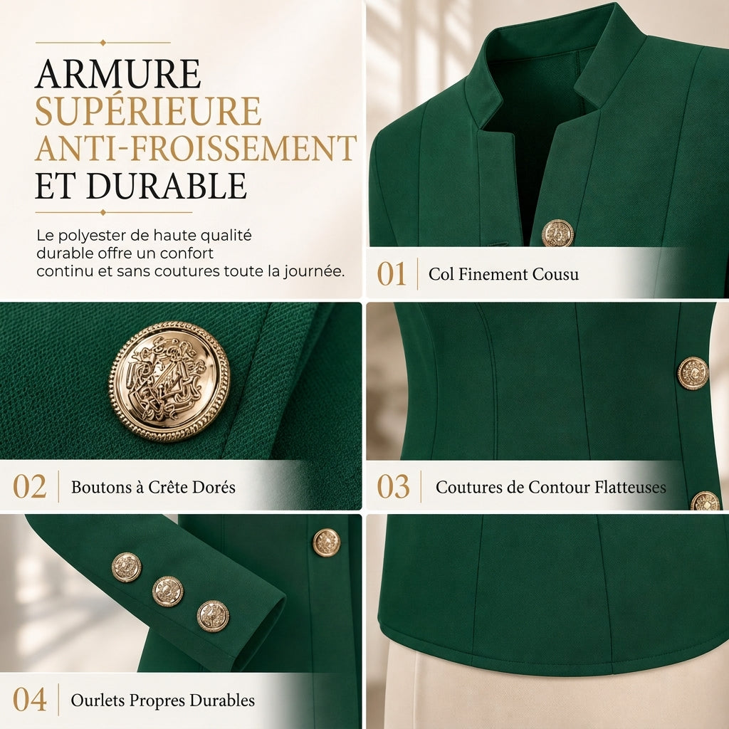 Blazer ajusté pour femme à col montant