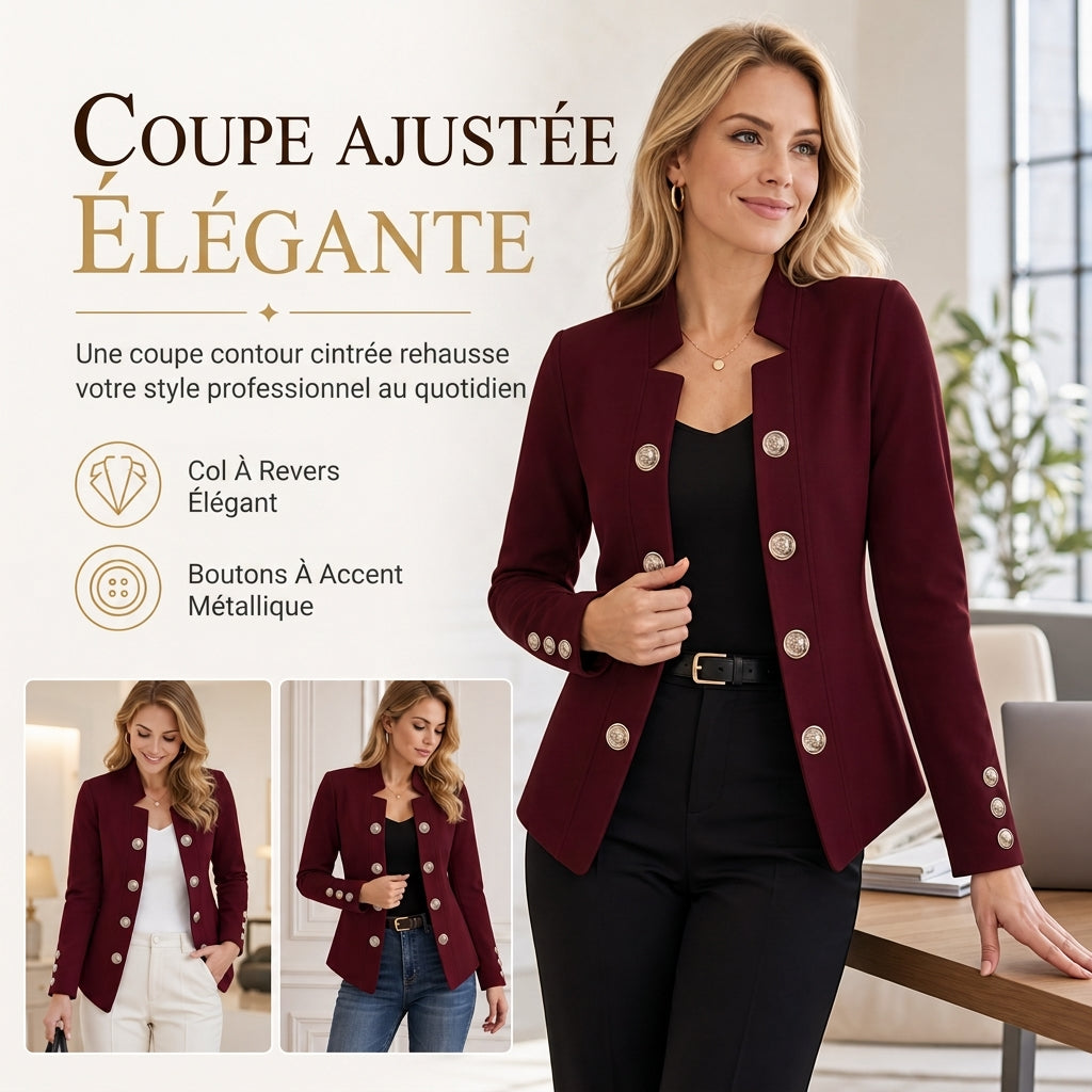 Blazer ajusté pour femme à col montant