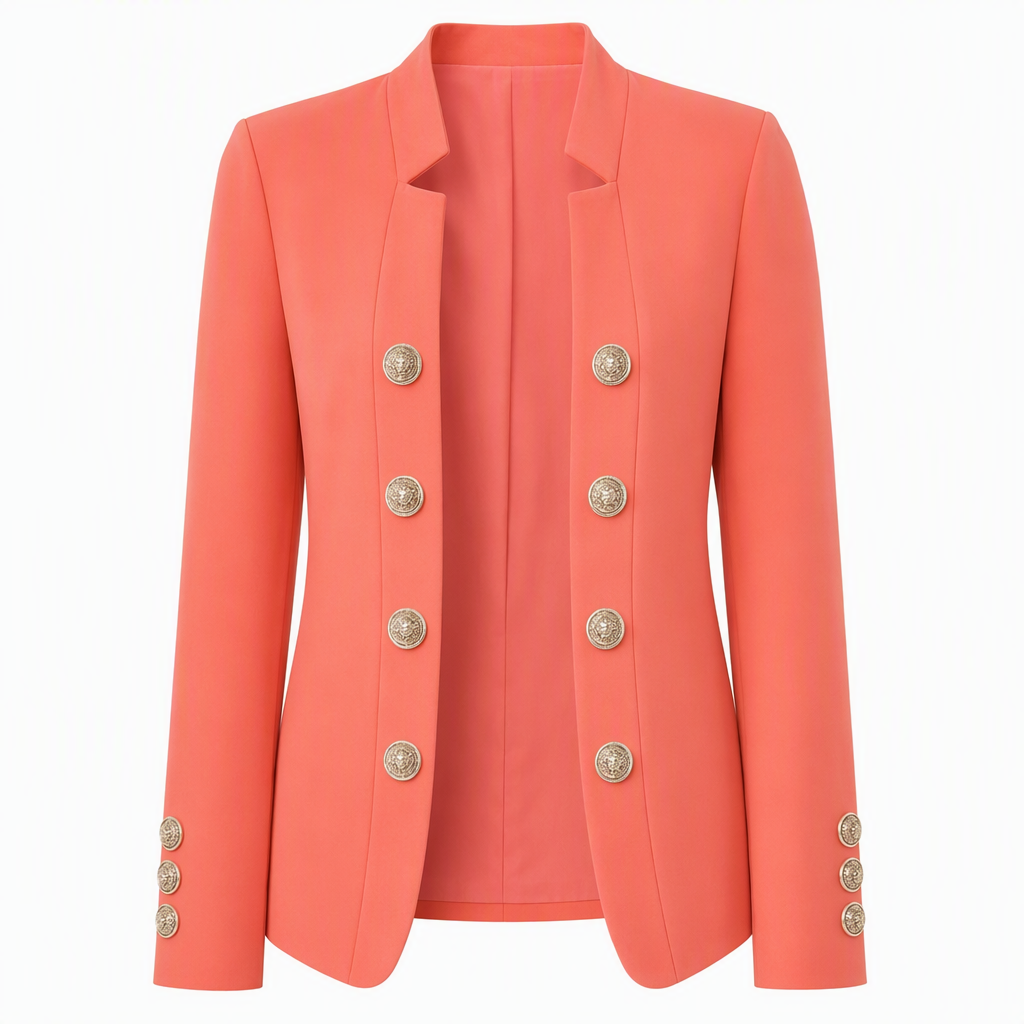 Blazer ajusté pour femme à col montant