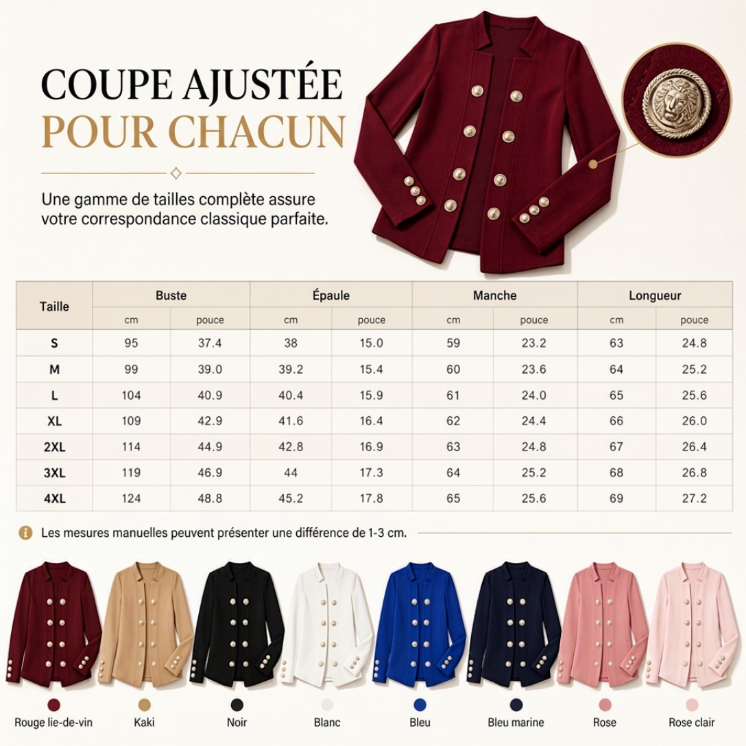 Blazer ajusté pour femme à col montant