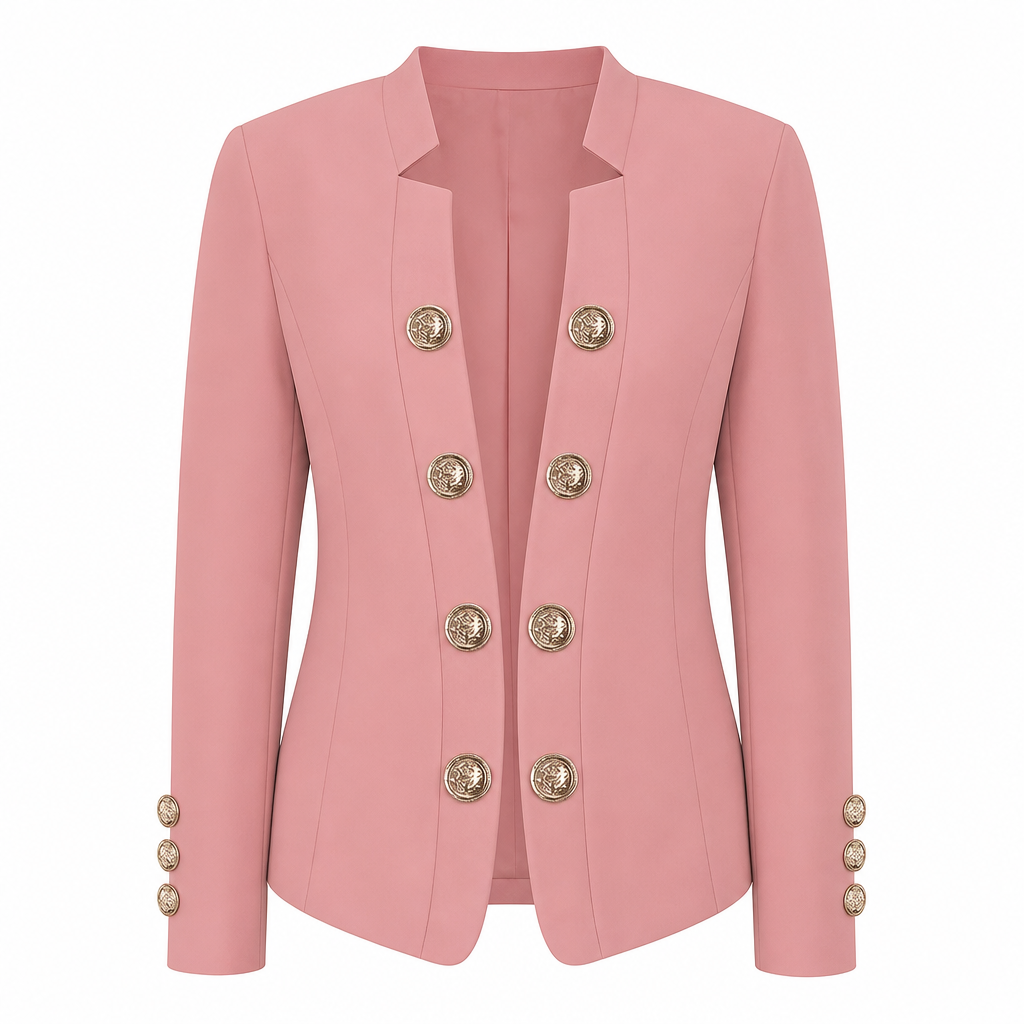 Blazer ajusté pour femme à col montant