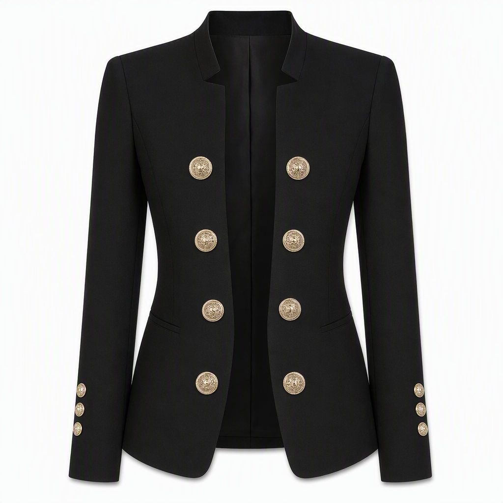 Blazer ajusté pour femme à col montant