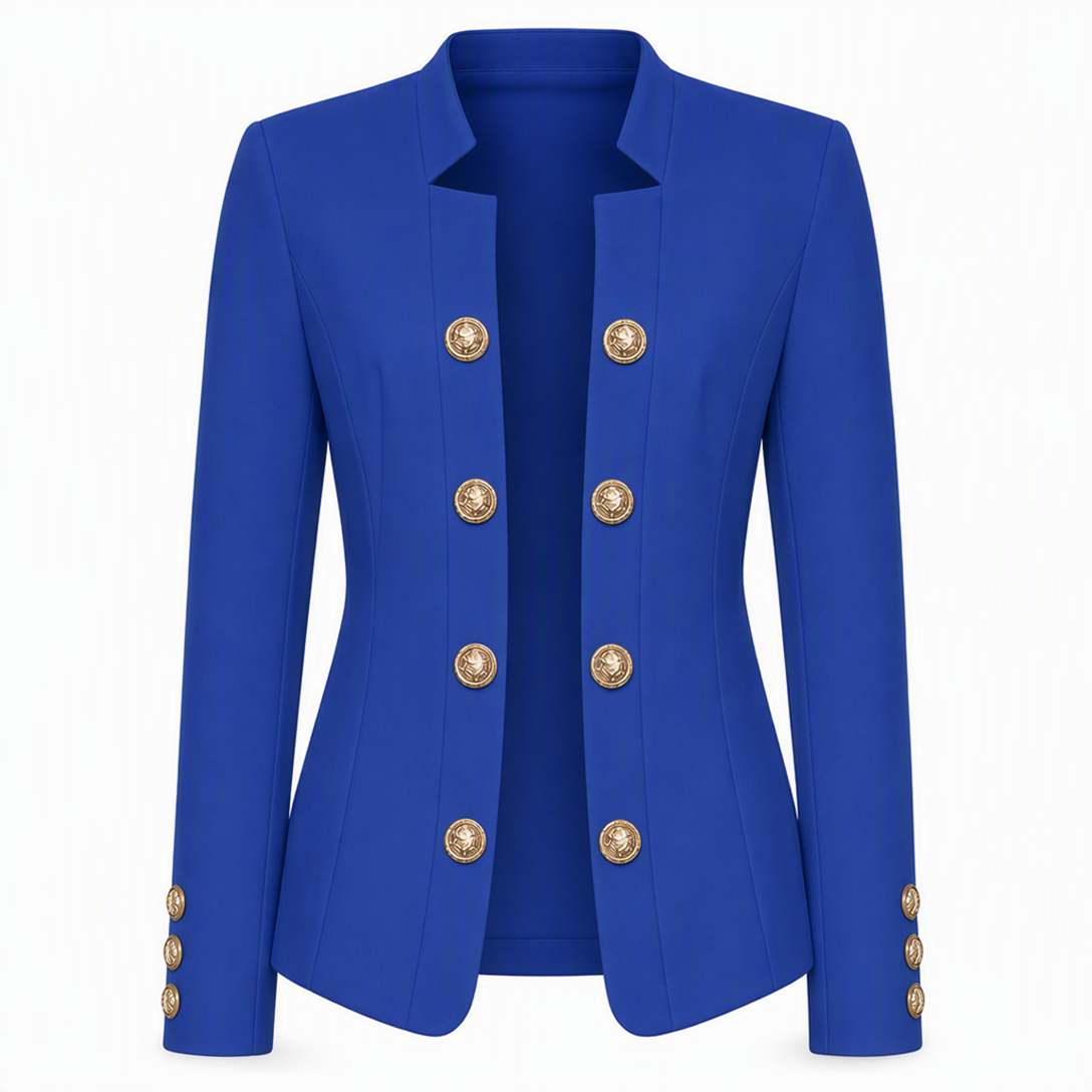 Blazer ajusté pour femme à col montant