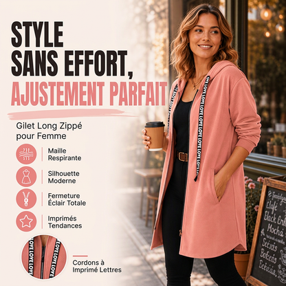 Veste à capuche mi-longue épaisse pour femme