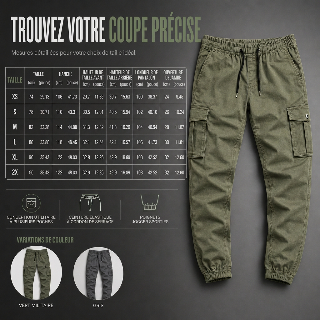 Pantalons cargo décontractés légers, joggings de randonnée en extérieur pour les sports d'automne et d'hiver, la course à pied et l'entraînement
