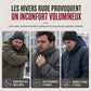 Veste chaude unisexe réversible à col montant et fermeture éclair