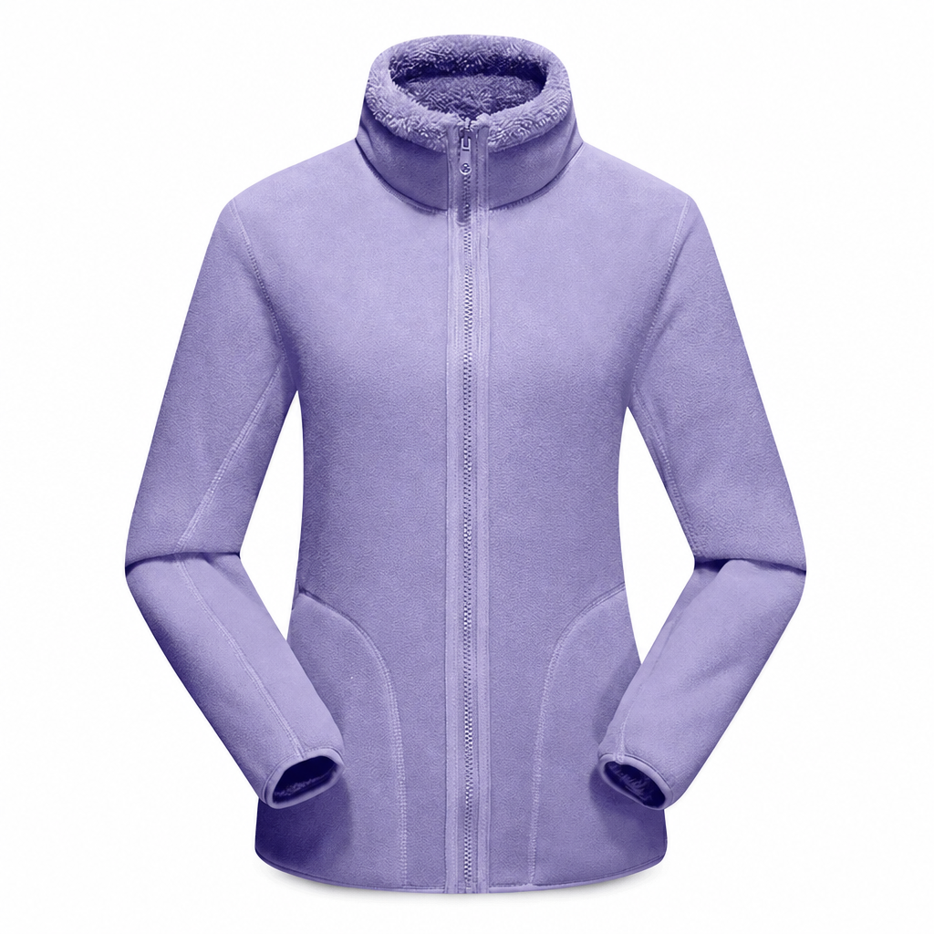 Veste chaude unisexe réversible à col montant et fermeture éclair