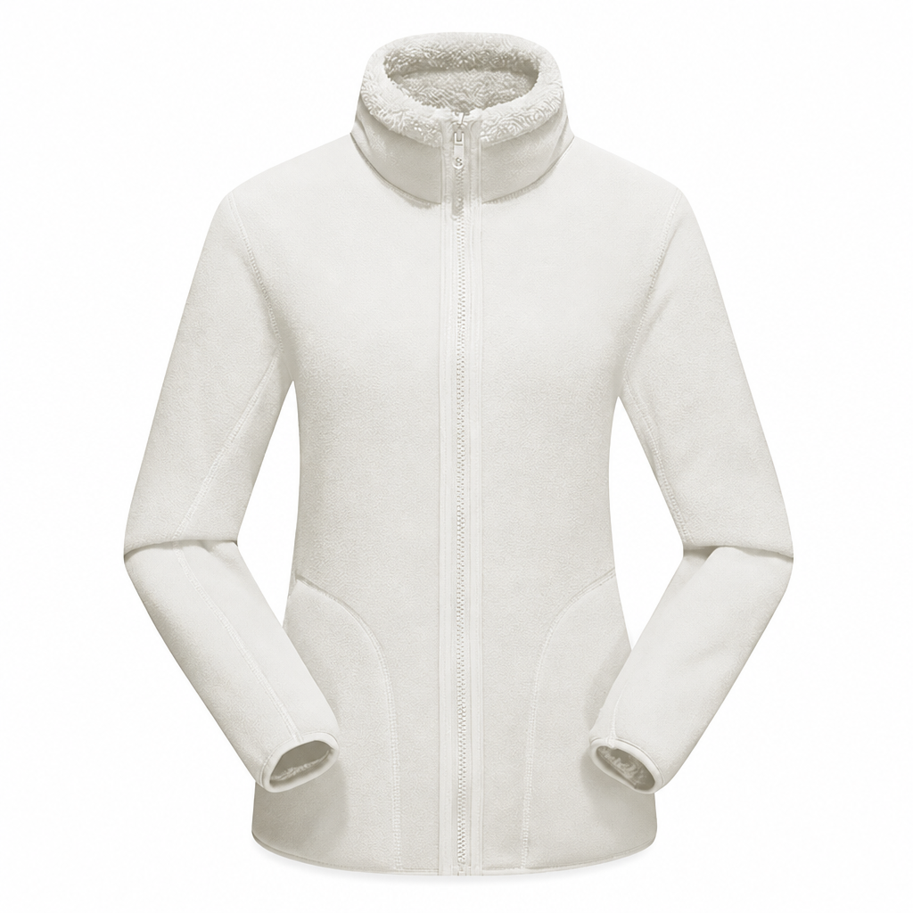 Veste chaude unisexe réversible à col montant et fermeture éclair