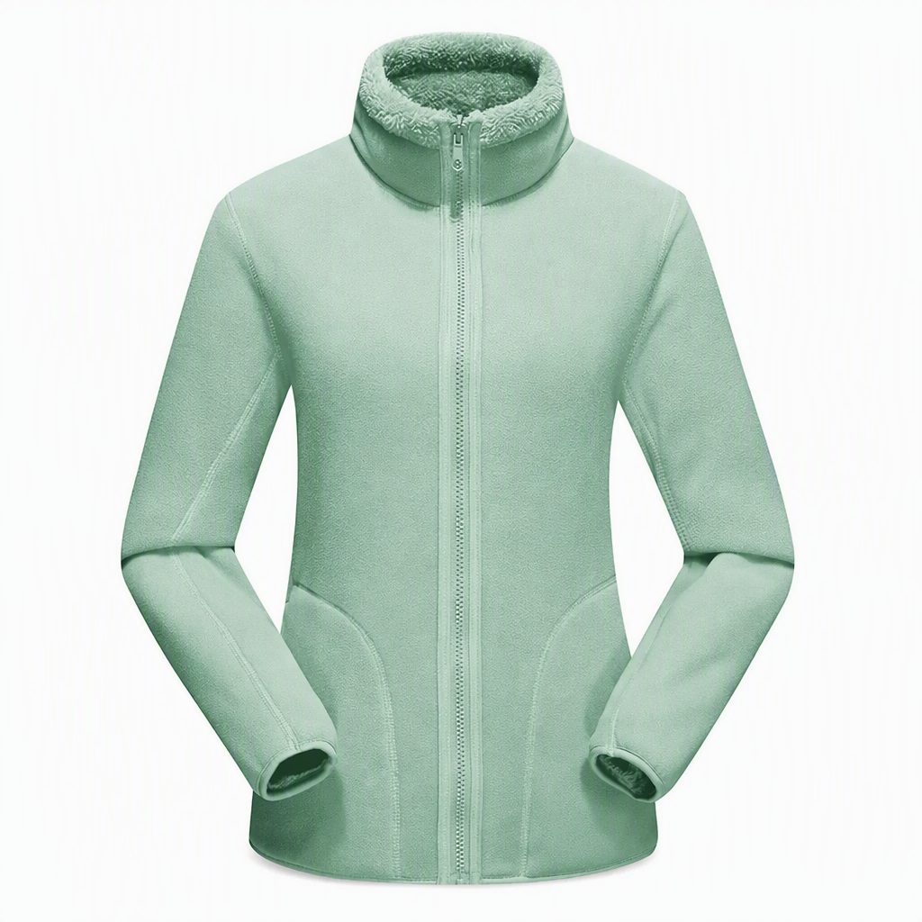Veste chaude unisexe réversible à col montant et fermeture éclair