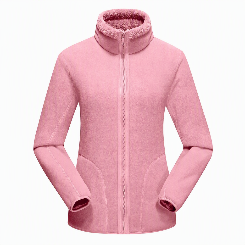 Veste chaude unisexe réversible à col montant et fermeture éclair