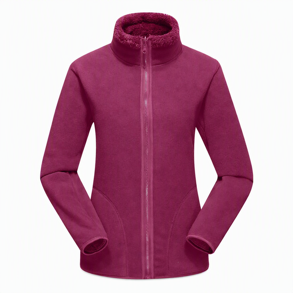 Veste chaude unisexe réversible à col montant et fermeture éclair