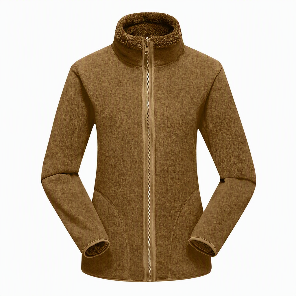 Veste chaude unisexe réversible à col montant et fermeture éclair
