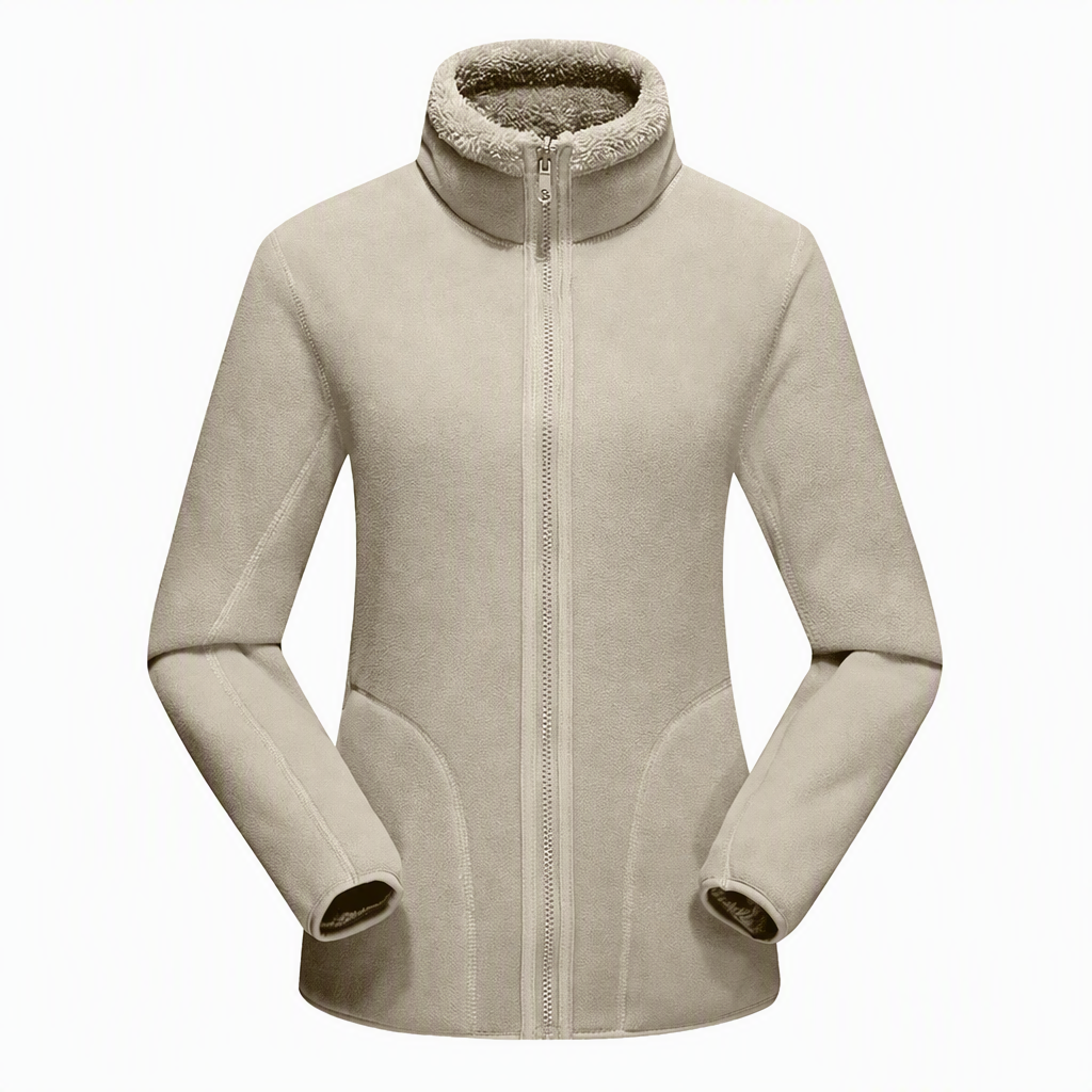 Veste chaude unisexe réversible à col montant et fermeture éclair