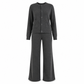 Ensemble décontracté pour femme composé d'un cardigan en maille et d'un pantalon large