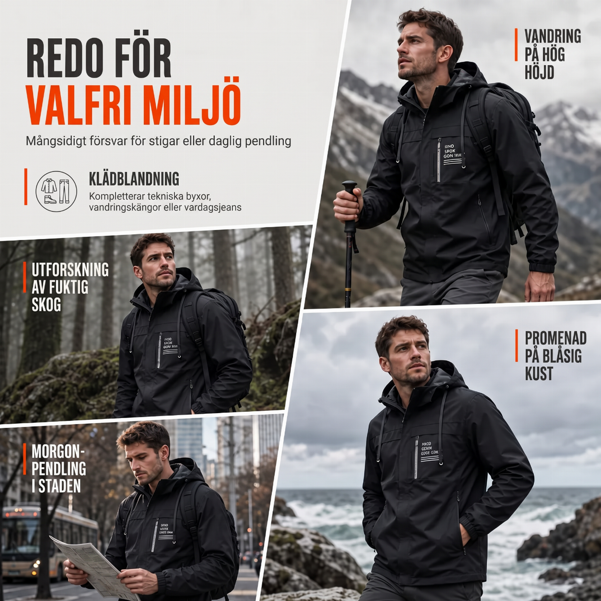 🌧️ Protection contre les intempéries, polyvalente pour le quotidien | Veste coupe-vent à capuche amovible pour homme