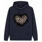 Sweat à capuche décontracté pour femme en polaire, avec motif cœur léopard et poche kangourou