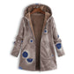 Manteau à capuche pour femme avec imprimé feuille vintage