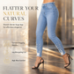 Jean skinny ajusté pour femme, bleu clair, orné de perles, avec taille effilochée et bords déchirés à la cheville