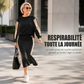 Ensemble deux pièces en maille pour femme : sweat à capuche et jupe midi
