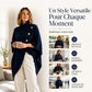 Poncho pull en col roulé asymétrique pour femme