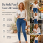 Jean décontracté extensible taille haute pour femme