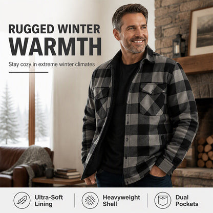 🧥Veste-chemise thermique à carreaux d'hiver pour homme