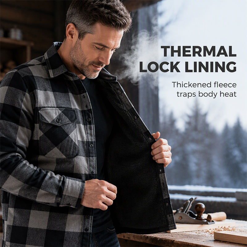 🧥Veste-chemise thermique à carreaux d'hiver pour homme