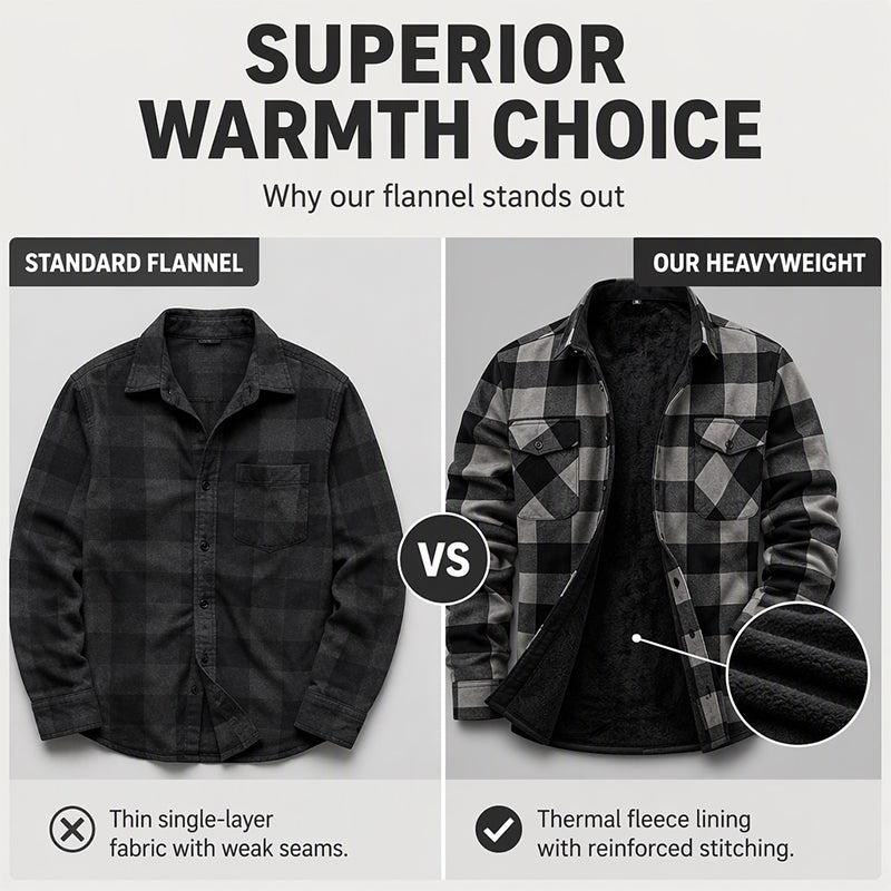 🧥Veste-chemise thermique à carreaux d'hiver pour homme