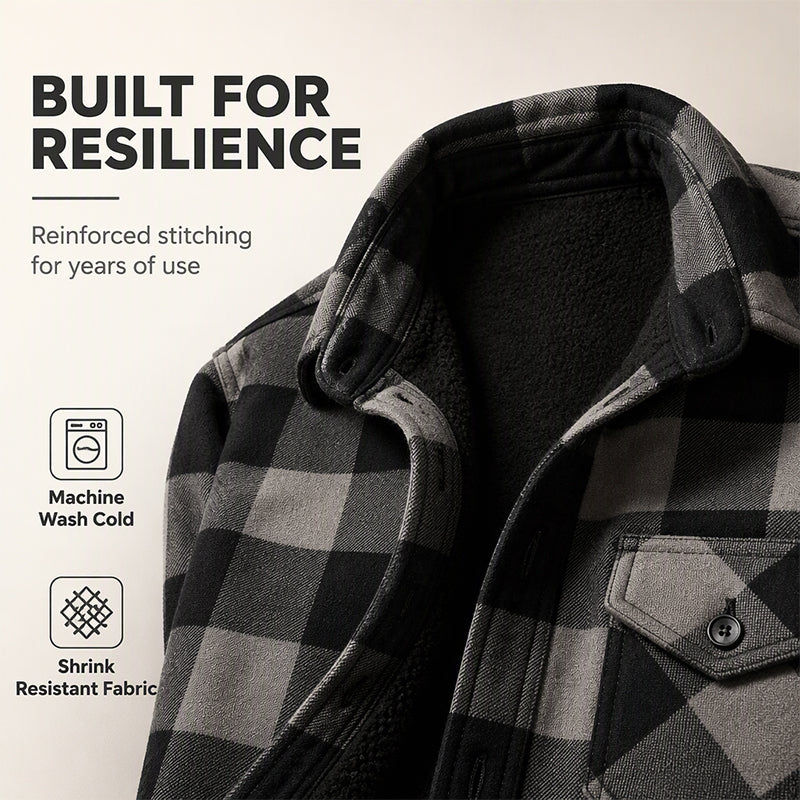 🧥Veste-chemise thermique à carreaux d'hiver pour homme
