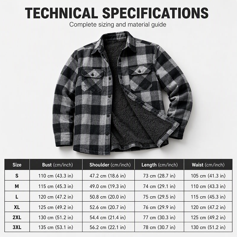 🧥Veste-chemise thermique à carreaux d'hiver pour homme