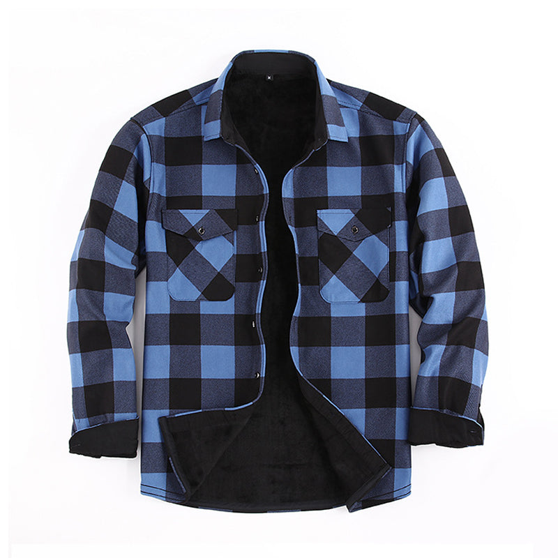 🧥Veste-chemise thermique à carreaux d'hiver pour homme