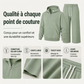 Ensemble à la mode pour homme : sweat à capuche demi-zip et pantalon large