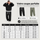 Ensemble à la mode pour homme : sweat à capuche demi-zip et pantalon large