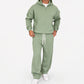 Ensemble à la mode pour homme : sweat à capuche demi-zip et pantalon large