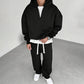 Ensemble à la mode pour homme : sweat à capuche demi-zip et pantalon large