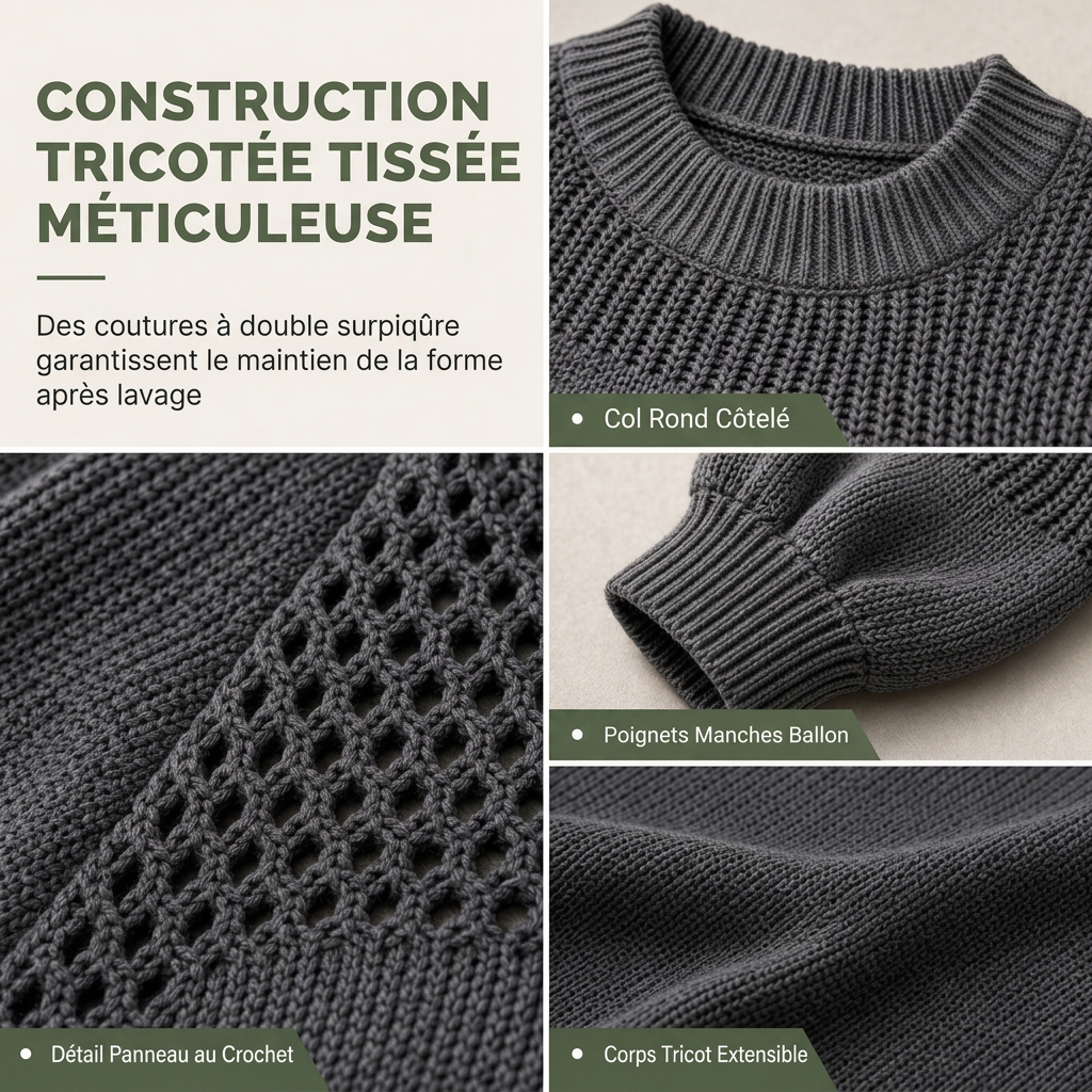 🌸Promotion exceptionnelle : 50 % de réduction💖Pull-over en maille unie pour femme