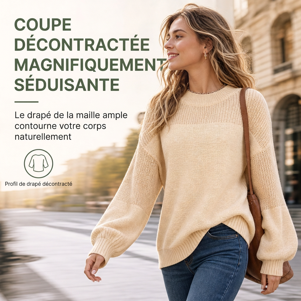 🌸Promotion exceptionnelle : 50 % de réduction💖Pull-over en maille unie pour femme