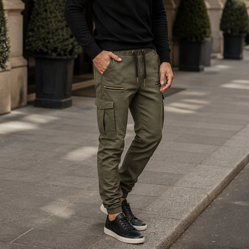 Pantalon cargo décontracté et ajusté pour homme